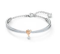 Lifelong Heart bangle, Heart, White, Mixed metal finish