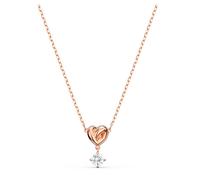 Lifelong Heart pendant, White, 18K rose gold finish