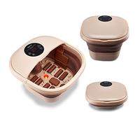Lifelong LLM378 Folding Electric Foot Massager with 8 Manual Massage Rollers, Digital Panel and Water Heating Technology for Pain Relief, Pedicure Machine, Massager
