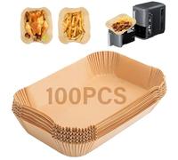 Lifemaison 100PCS Disposable Air Fryer Parchment Paper Liner Rectangle Air Fryer Liners Oil and Water Proof, 22 * 14cm Air Fryer Liners