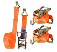 Lifemaison 2 x 2000KG Ratchet Straps with Double Hooks,6M x 38mm Heavy Duty Ratchet Strap Tensioning Belts Cam Buckles Strap,Adjustable Tensioning Belts Lashing Straps for Luggage,Motorcycle,Cargo