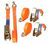 Lifemaison 2 x 800KG Ratchet Straps with Double Hooks,5M x 25mm Heavy Duty Ratchet Strap Tensioning Belts Cam Buckles Strap,Adjustable Tensioning Belts Lashing Straps for Luggage,Motorcycle,Cargo