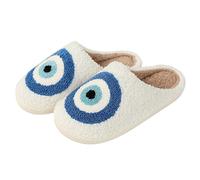 Lifemaison Memory Foam Winter Slippers for Women Men Couple,Cute Cartoon Warm Plush Slippers Soft Non-Slip Indoor Outdoor,Winter Warm Plush House Slipper,Anti-slip Retro Cozy Plush Slipper,Eye