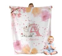 Lifemaison Personalised Baby Blanket with Names Custom Blankets Personalised Baby Gifts Customised Soft Flannel Throw Blanket for Boys Girls Newborn Toddlers Kids Adults Mom Dad Family Friends