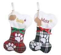 Lifemaison Personalised Christmas Stockings for Dogs,Name Knit Embroidered Christmas Stocking,15.8in Bone Shape Xmas Stocking Personalised,Xmas Festive Family Fireplace Hanging Decoration,1 Pack