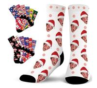 Lifemaison Personalised image photo Face Sock,Custom Face Socks,personalised Christmas Photo Crew Socks,Personalised gifts for men,women,Funny Christmas gifts for women,men,A
