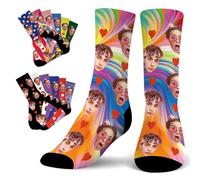 Lifemaison Personalised socks with photo Custom socks with photo,Personalised Socks Photo Any Image Here Printed,Personalised gifts for men,women,birthday,Funny christmas gifts for women,men,friend