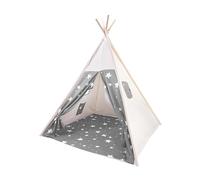 Lifemaison Teepee Tent,160cm Portable Foldable Children’s Play Tent,Tipi Tent for Girls Boys,Wigwam Play Tent for Indoor Outdoor,with Carry Bag & Pocket,Window Design,Foldable Star Canvas Teepee
