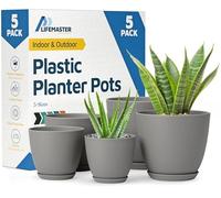 Lifemaster Plant Pot, Gray, Pack of of