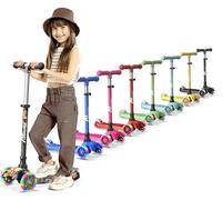 Lifemaster Scooter for Kids and Toddlers with 3 Wheels, LED Bike Lights When Rolling, Adjustable Handlebar, Indoor & Outdoor, Real Tree
