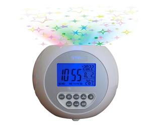 Lifemax 384.1S Star Projection Sound Machine Clock Silver