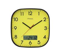 Lifemax High Contrast Clear Time Day Date Wall Clock, Yellow