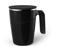 Lifemax Non-Tip Vacuum Cup with Suction Base, BPA-Free, 470ml, Spill-Resistant Mug with Lid - Ideal for Parkinson’s, Arthritis, Elderly & Active Lifestyles, Keeps Drinks Hot or Cold (Black)