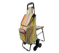 Lifemax Stair-Climber Leisure Shopping Trolley with Seat - Lightweight, Foldable, Large Capacity with Stair Climbing Wheels, Perfect for Groceries, Travel, & Outdoor Use and Great for Senior Mobility