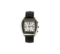 Lifemax Vintage Talking Atomic Watch Unisex Quartz Watch with White Dial Analogue Display and Black Leather Strap 1439L