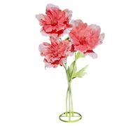 lifemet 3pc Artificial Giant 3D Flowers Decorations - Huge Adjustable Height Faux Flower for Wedding Birthday Party Shop Window Display Arrangement Event Ornaments (Red)