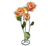lifemet 3pc Big Artificial Paper Flowers Wedding Decorations, Giant Rose Flower with Stems for Wedding, Arrangements Party Home Display Baby Shower Photographic Props Mall Display (Orange)