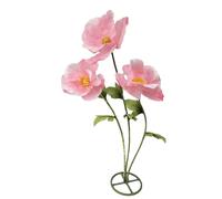 lifemet 3PCS Pink Giant Artificial Flower Set - Fake Flowers Waterproof Durable No Fade Easy Care 3D Floral Decor for Home Wedding Office Garden Christmas Party Conference Centerpiece