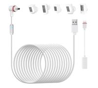 LIFEMOI 1Pack 24.9ft/7.6m USB power charging cable with Type-C Adapter Cable and LED alert light, Compatible with Ring Camera (Spotlight Cam, Stick Up Cam/Pro, Spotlight Cam Plus, Spotlight Cam Pro)