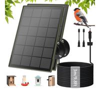 LIFEMOI 2 Pack 3W/5V/1A Solar Panel,with Built-in 6000mAh Battery,for Birdfy Feeder Camera or Other Bird Feeder Cameras,Type-C/DC/Micro-USB Charger,360° Swivel Bracket,3m/9.8ft,IP65 (2)