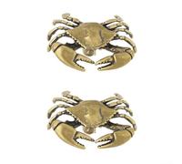LifenaviStore 2 Pack Crab Design Brass Door Handles Elegant Metal Pulls for Home, Office, and Decor (B)