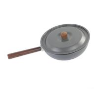 LifenaviStore Camping Wok Frying Pan, Portable Wok Frying Pan with Folding Handle, for Camping Picnic Hiking