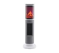 Lifenaxx LX-065 Ceramic Fan Heater with Realistic Fireplace Flame - 2000W Portable Electric Heater with Adjustable Thermostat, Overheat Protection, LED Flame, Silent Heating