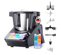 Lifenaxx Master Chef Smart Kitchen Machine LX-050 - 3L Stainless Steel Bowl, Wi-Fi & App Control, 7″ Touchscreen, 15 Automatic Programs - Sous-Vide, Steaming, Kneading, Weighing, Fermentation, etc.