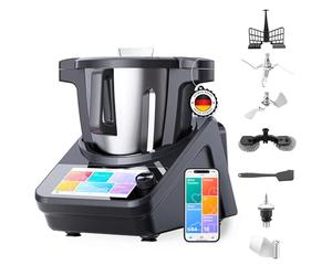 Lifenaxx Master Chef Smart Kitchen Machine LX-050 - 3L Stainless Steel Bowl, Wi-Fi & App Control, 7″ Touchscreen, 15 Automatic Programs - Sous-Vide, Steaming, Kneading, Weighing, Fermentation, etc.