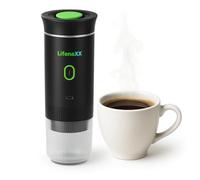 Lifenaxx Portable Coffee Maker with Rechargeable Battery & USB-C LX-060-20 Bar Mini Espresso Machine for Ground Coffee & Capsules - Compact Cordless Coffee Maker for Travel, Camping, Car, Office