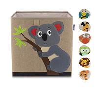 LIFENEY Children's Storage Box with Koala Motif, Toy Box with Animal Motif, Suitable for Cube Shelves, Organiser Box for the Children's Room, Storage Basket Children