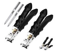 Lifepac Nail Clippers, Fanyil/Goredny Nail Clippers,180° Wide-Mouth Bite, Splash-Proof Design, Double Configuration of Oblique and Flat Mouth, for Thick Nails(Flat Mouth*2)