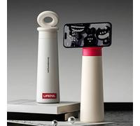 LIFEPAL Magnetic Water Bottle with Phone Holder Compatible with MagSafe, 550ml/18.6oz Stainless Steel Insulated Bottle for Travel & Fitness Selfie, BF25B572, Rose red