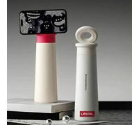 LIFEPAL Magnetic Water Bottle with Phone Holder Compatible with MagSafe, 550ml/18.6oz Stainless Steel Insulated Bottle for Travel & Fitness Selfie, BF25B571, White