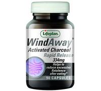 Lifeplan WindAway Activated Charcoal Capsules 334mg. Rapid Release. to Reduce Flatulence & Build up of inetinal Gas After Eating (180 Tablets)