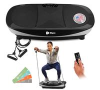LifePro Rumblex Max 4D Black Vibration Plate Exercise Machine with Loop Resistance Bands - Full Body Workout Equipment for Home Fitness, Shaping, Training, Recovery, Weight Loss (Black)