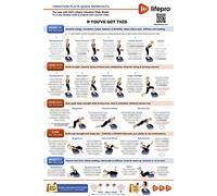 Lifepro Whole Body Vibration Plate Workout Poster - Comprehensive Vibration Plate Exercise Machine Exercise Poster with Training Suggestions & Detailed Instructions in Convenient Workout Chart