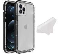 LifeProof Next Series Case for iPhone 12 & iPhone 12 Pro (Only) with Cleaning Cloth - Non-Retail Packaging - Black Crystal (Clear/Black)