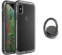 LifeProof Next Series Case for iPhone Xs & iPhone X + Phone Ring Holder Kickstand with Degree Rotation - Bundle - Black Crystal