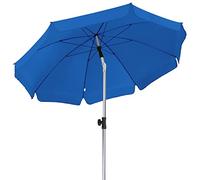 LIFERUN 2x2m Garden Parasol with Tilting Function & 8 Steel Ribs, Base Not Included, UV50+ Sun Protection Market Umbrella, Patio Shade for Outdoor Dining, Balcony & Terrace, Blue