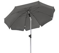 LIFERUN 2x2m Garden Parasol with Tilting Function & 8 Steel Ribs, Base Not Included, UV50+ Sun Protection Market Umbrella, Patio Shade for Outdoor Dining, Balcony & Terrace, Grey