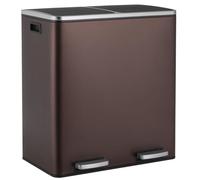 LIFERUN 60L Dual Recycling Bin with Soft Close Lid, Brown