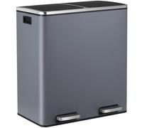 LIFERUN 60L Dual Recycling Bin with Soft Close Lid, Grey