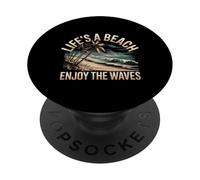 Life's A Beach Enjoy The Waves Summer Vacation - PopSockets Adhesive PopGrip