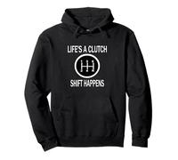 Life's a Clutch-Shift Happens Car Mechanic Garage_ Funny Pullover Hoodie
