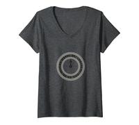Life's A Gamble - Roulette Wheel Gambling Graphic V-Neck T-Shirt, Women, Dark Heather Grey, XXL