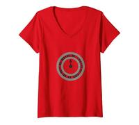 Life's A Gamble - Roulette Wheel Gambling Graphic V-Neck T-Shirt, Women, Red, XL