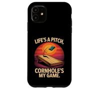 Life's A Pitch Cornhole's My Game Fun Case for iPhone 11