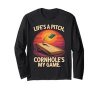 Life's A Pitch Cornhole's My Game Fun Long Sleeve T-Shirt