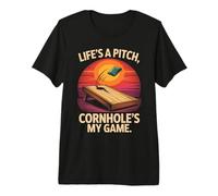 Life's A Pitch Cornhole's My Game Fun Premium T-Shirt